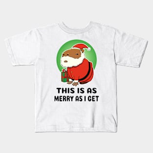 This is as merry as I get Capybara Santa Kids T-Shirt